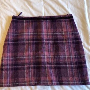 Purple plaid mini skirt